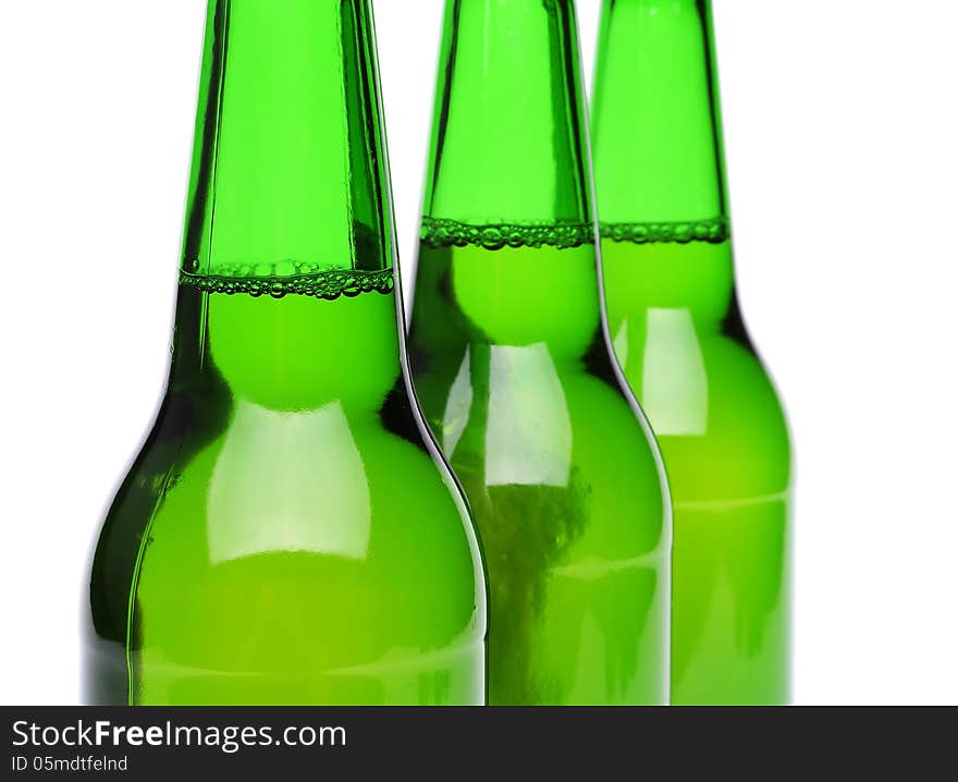 Three Bottles Of Beer Close-up