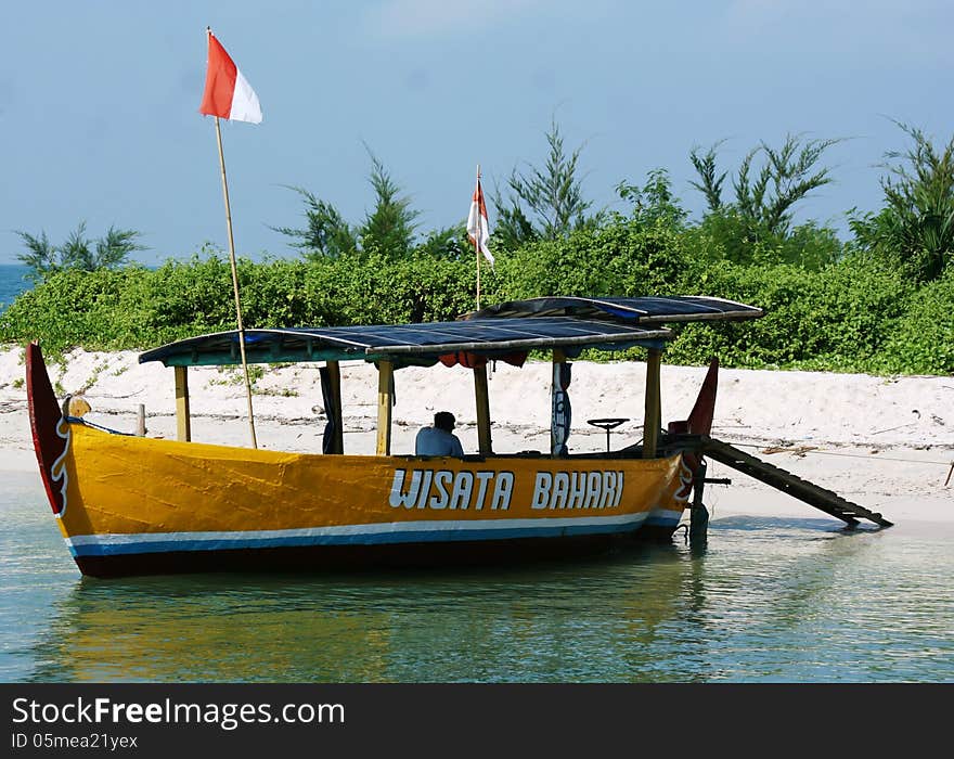 Boat rests on the beach