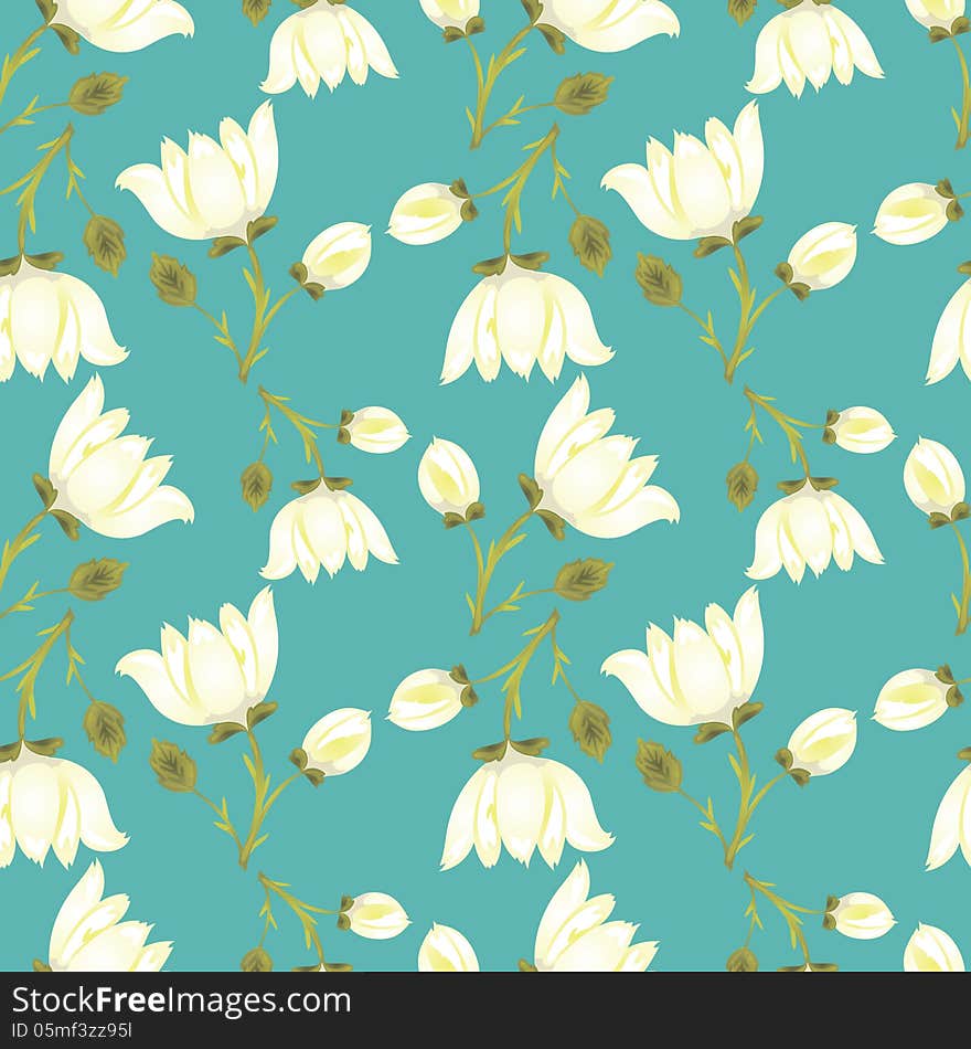 Vector seamless background with flowers. Vector seamless background with flowers