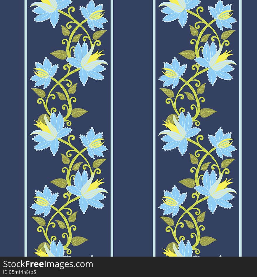 Vector seamless background with flowers. Vector seamless background with flowers