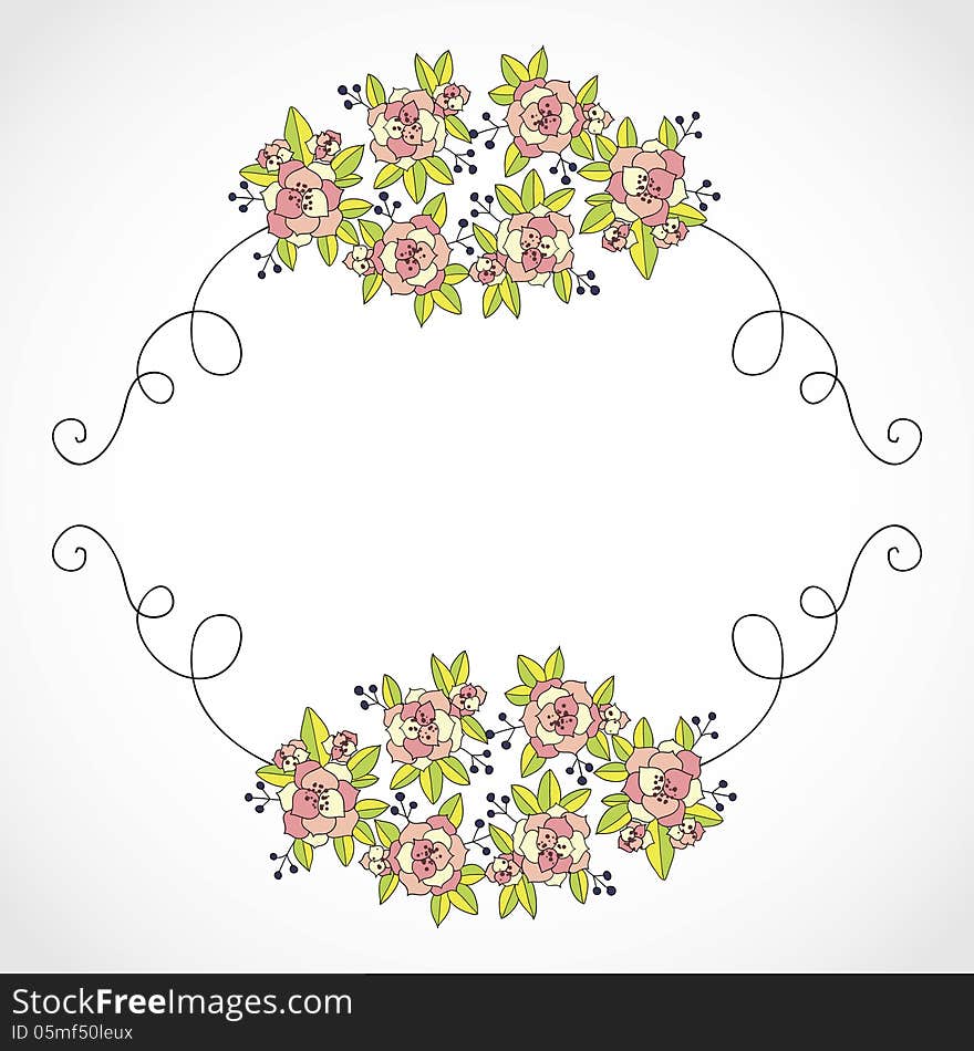 Vector summer background with flowers. Vector summer background with flowers