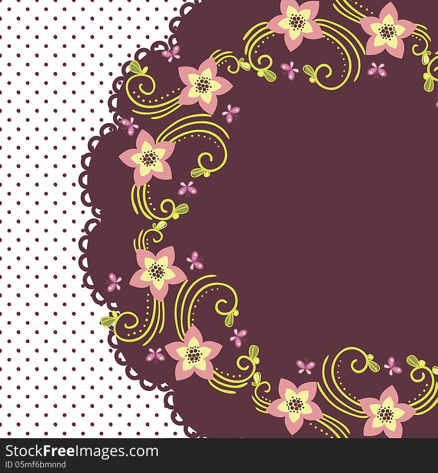 Vector summer background with flowers. Vector summer background with flowers