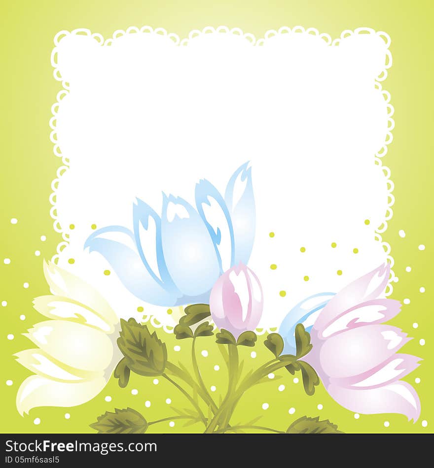 Vector summer background with flowers. Vector summer background with flowers