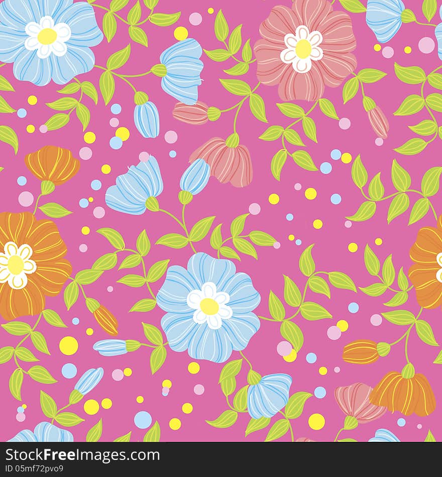 Vector seamless background with flowers. Vector seamless background with flowers