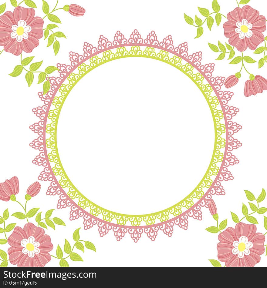 Vector summer background with flowers. Vector summer background with flowers