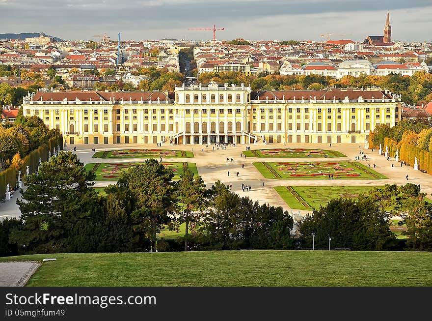 Schoennbrunn Palace in Vienna, Austria.