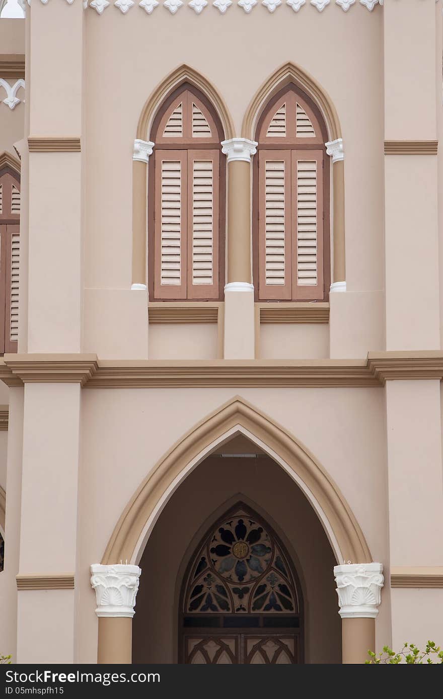 Window of the Catholoc Cathedral. Window of the Catholoc Cathedral