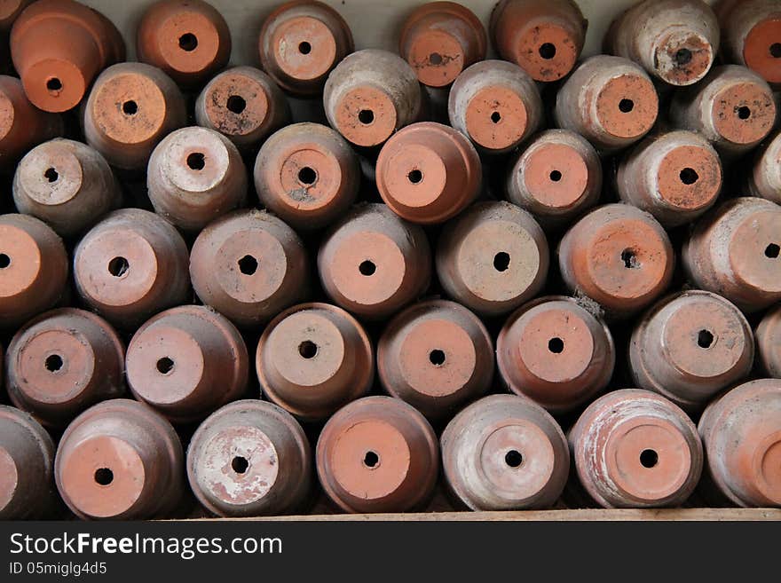 An Arrangement of Vintage Terracotta Flower Pots.