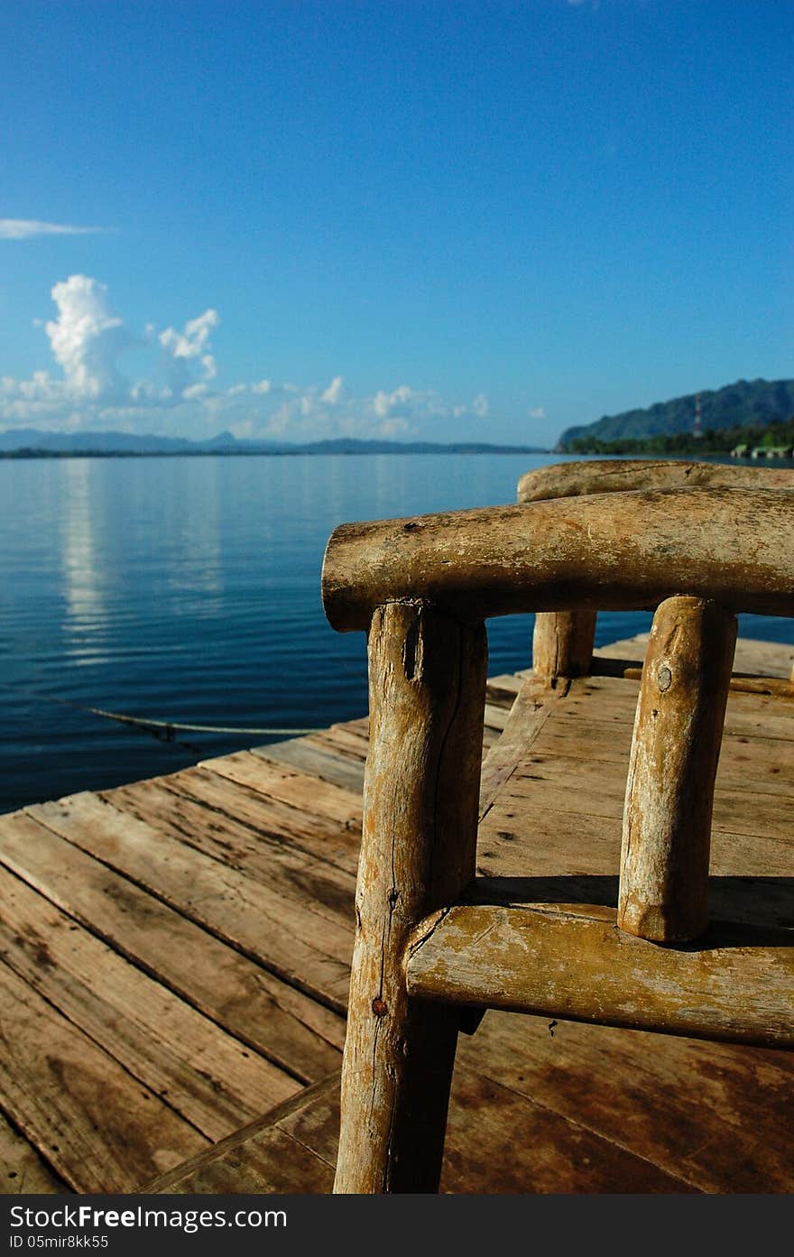 Lake blue sky