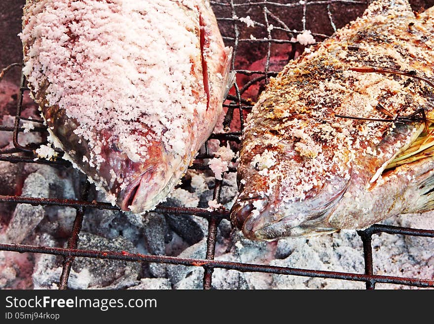 Grilled fish.