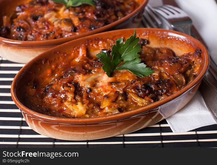 Baked Vegetables in sauce