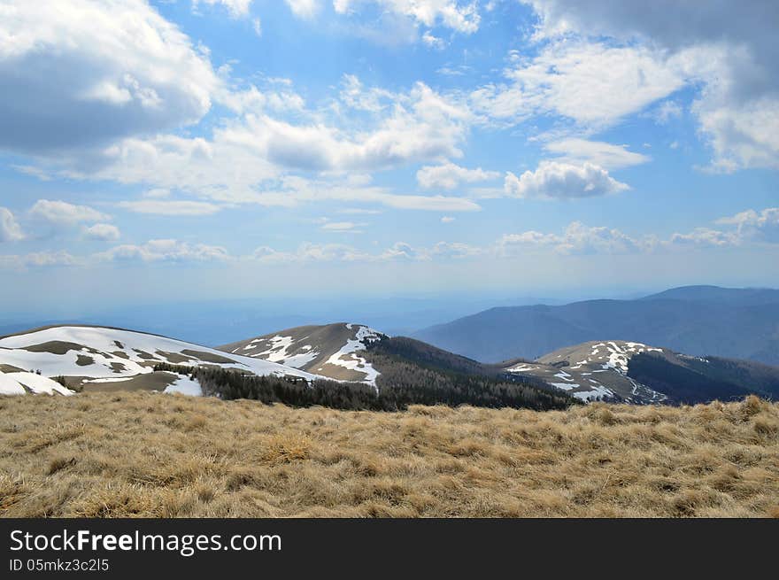 Mountain ridge overlooking large