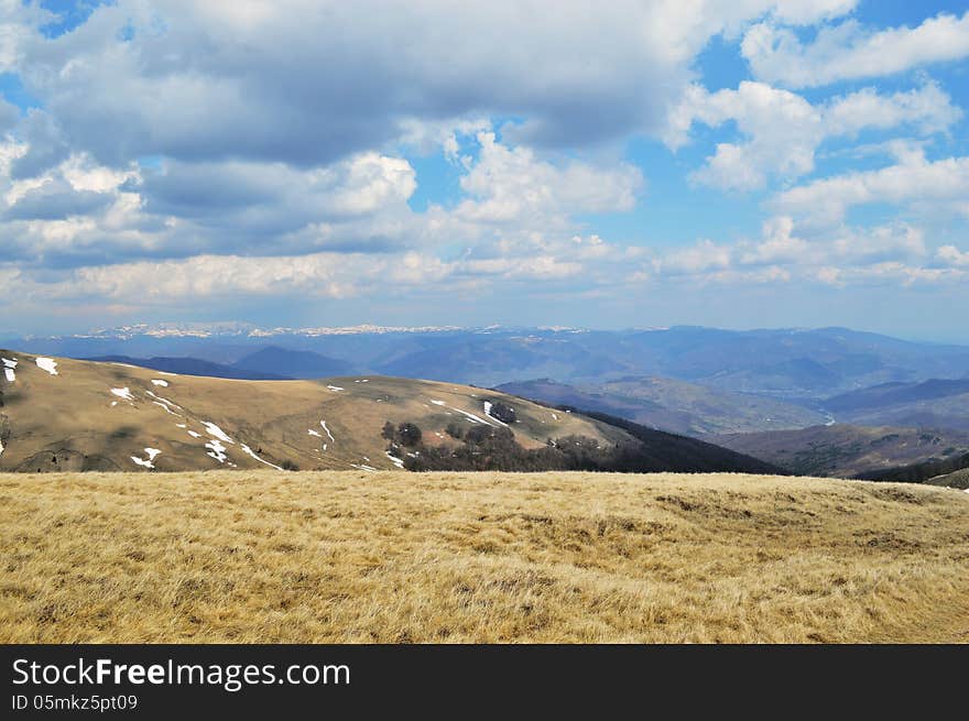 Mountain ridge overlooking large