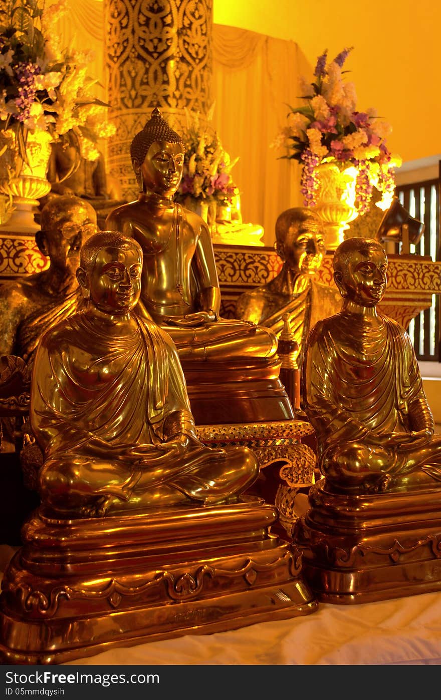 The buddha at Wat Chedi Luang,Temple in Chiang Mai Thailand