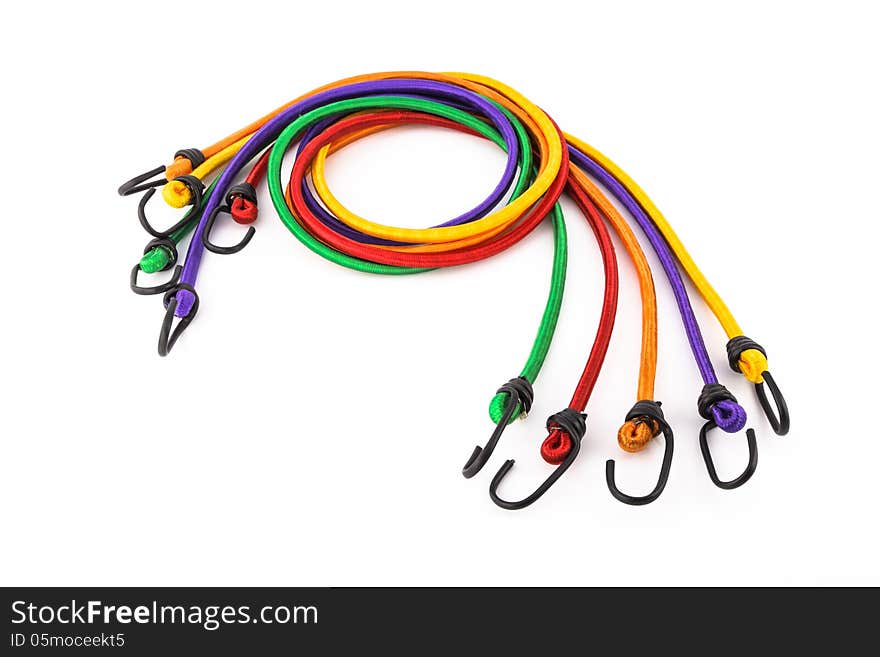 Colorful rubber rope with hook, office supplies