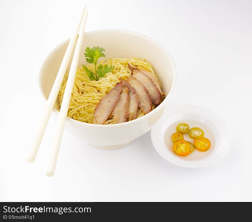 Delicious chinese noodle with pork, Asian cuisine