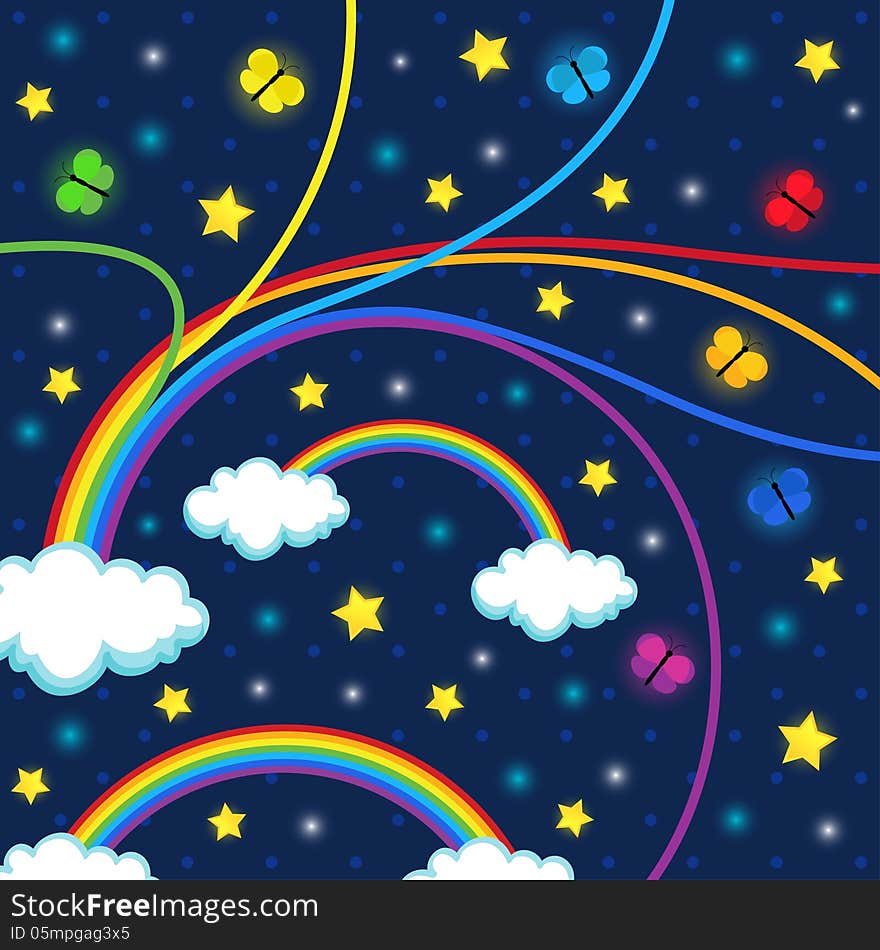 Night stars background - vector illustration. Night stars background - vector illustration