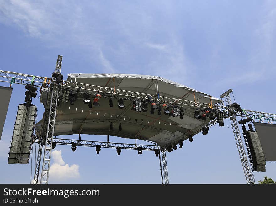 Sound and light platform is designed for open-air concert. Sound and light platform is designed for open-air concert