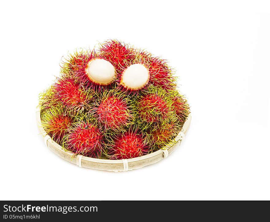 Rambutan isolated on white background.