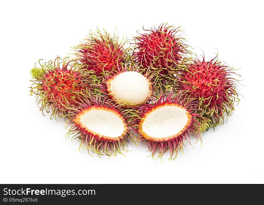 Rambutan isolated on white background.