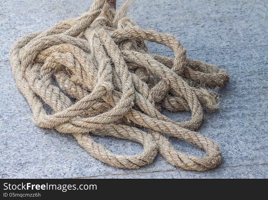 The big rope on the floor