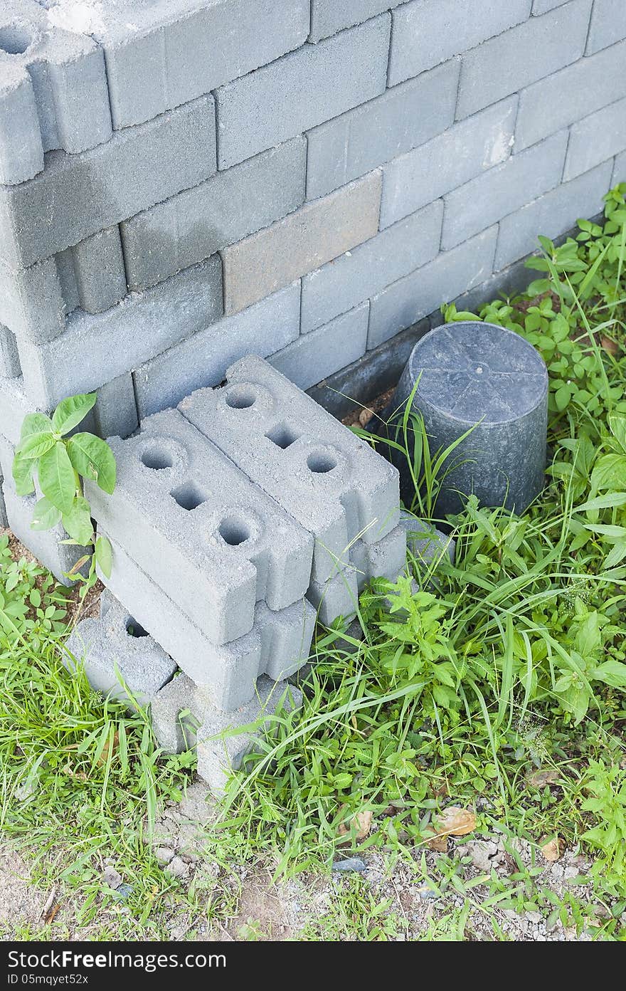 Concrete block in the garden