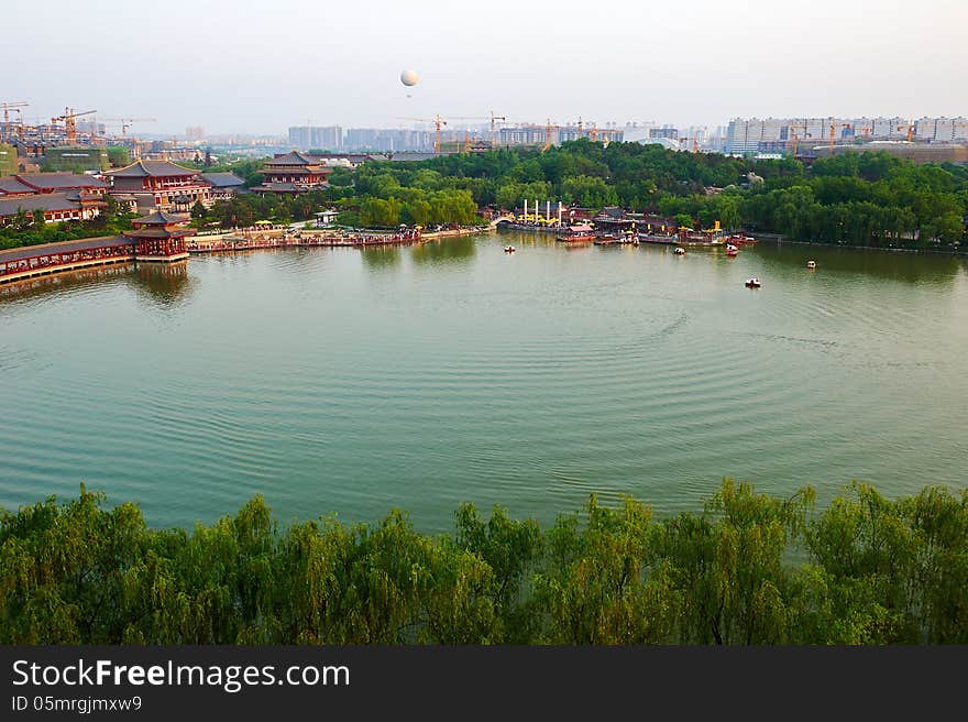 The photo taken in China's shanxi province Xian city Datang furong garden scenic spot. The photo taken in China's shanxi province Xian city Datang furong garden scenic spot.