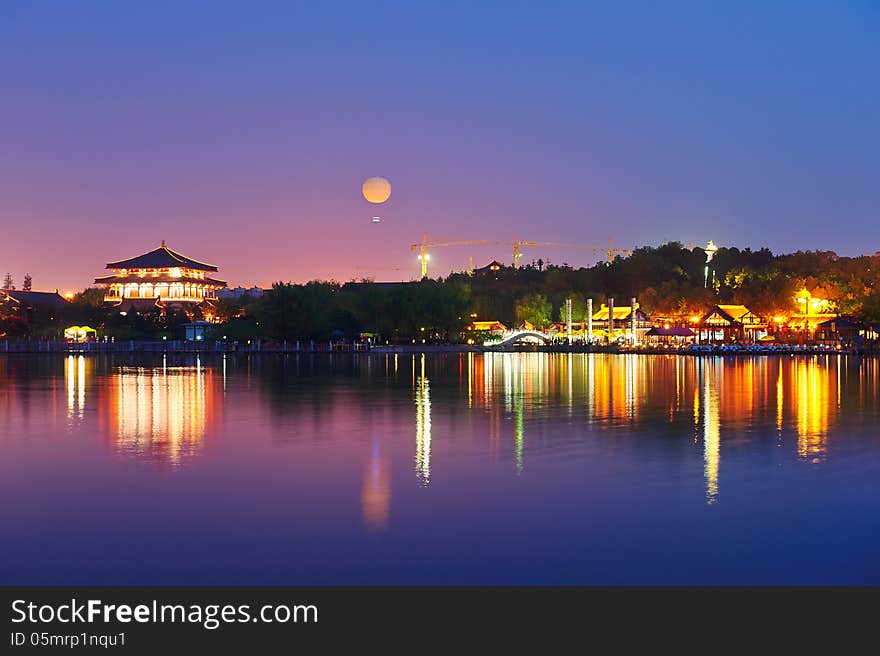 The lake evening xian