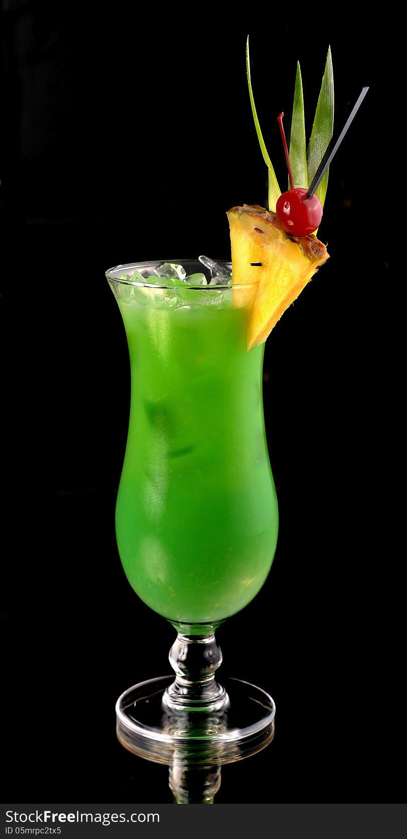 Green cocktail with pineapple