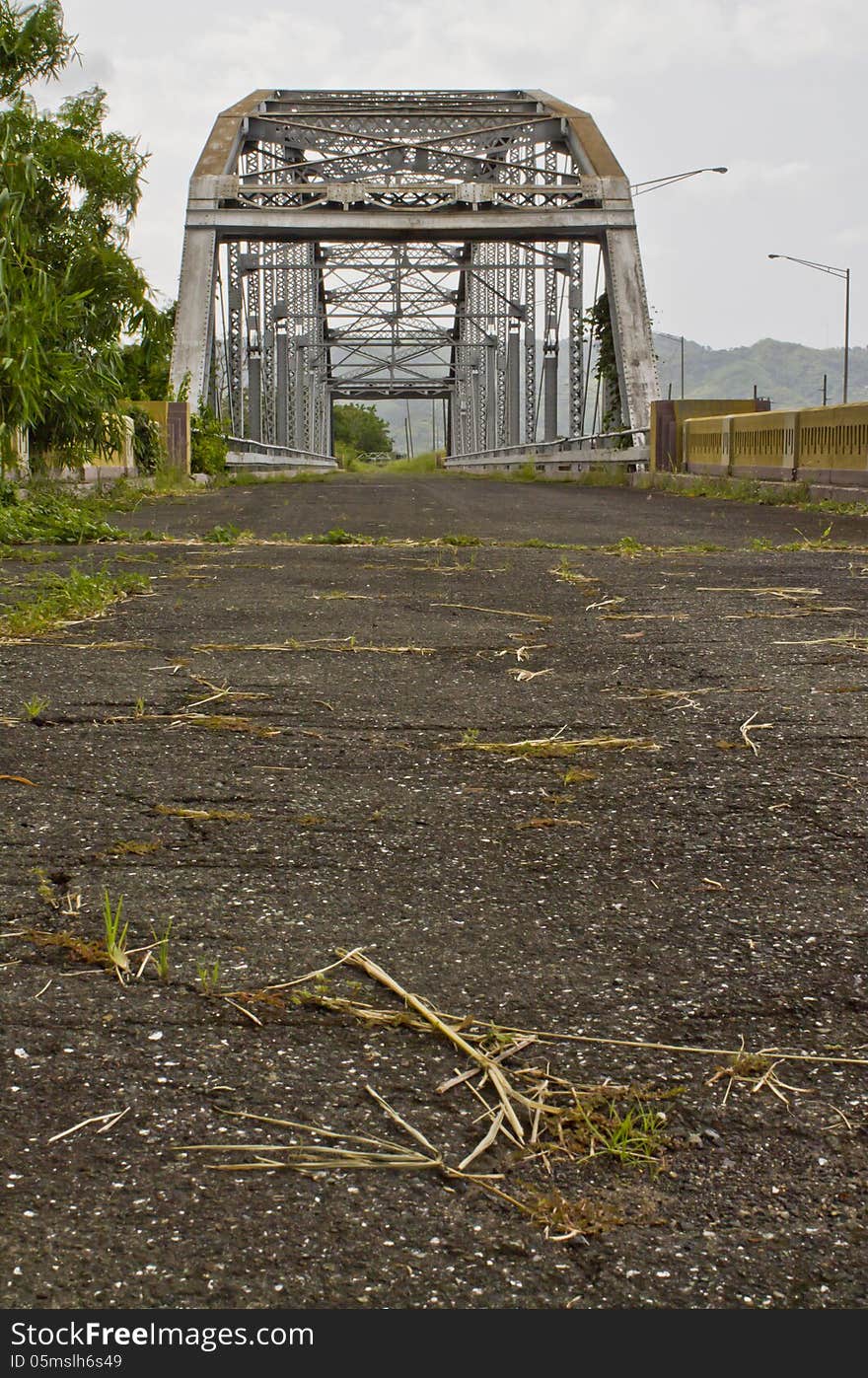 Old abandoned bridge no one uses anymore. Old abandoned bridge no one uses anymore