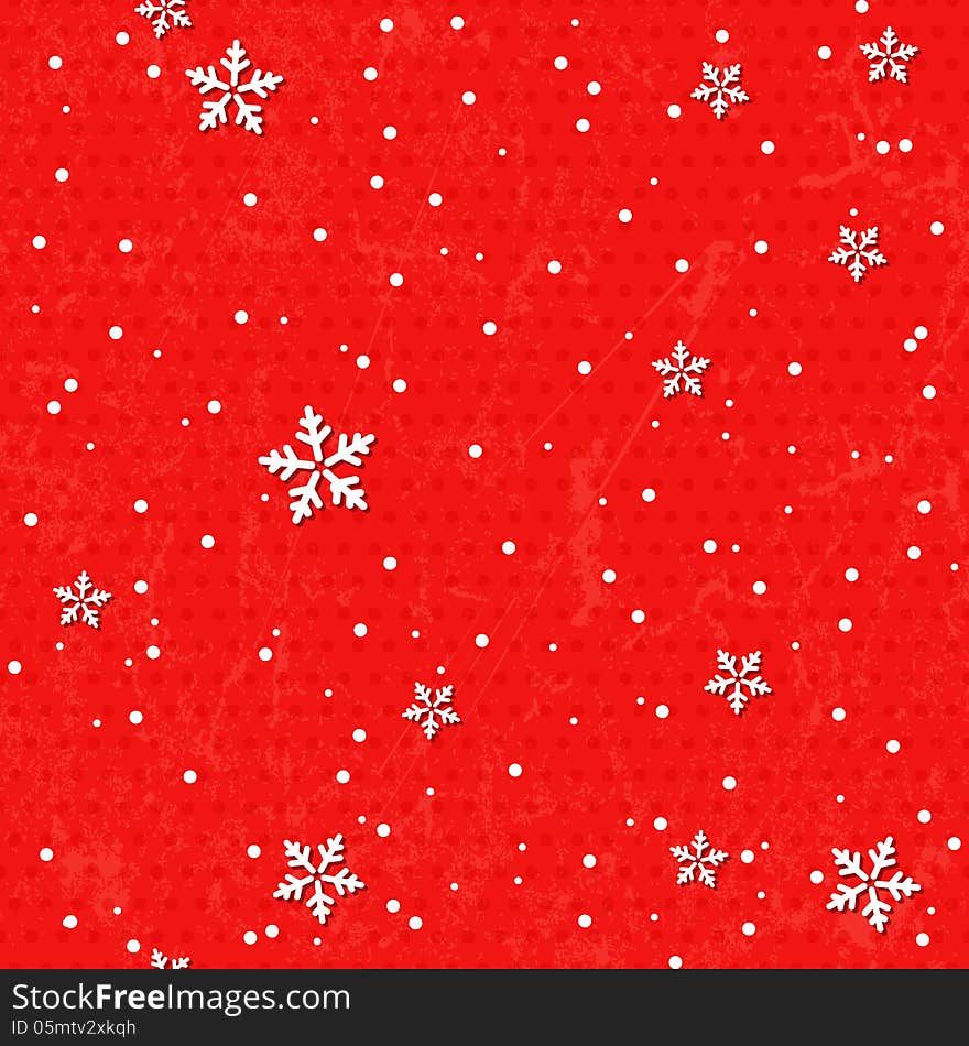 Seamless card with Christmas snowflakes on red background. EPS 10 vector illustration. Seamless card with Christmas snowflakes on red background. EPS 10 vector illustration.