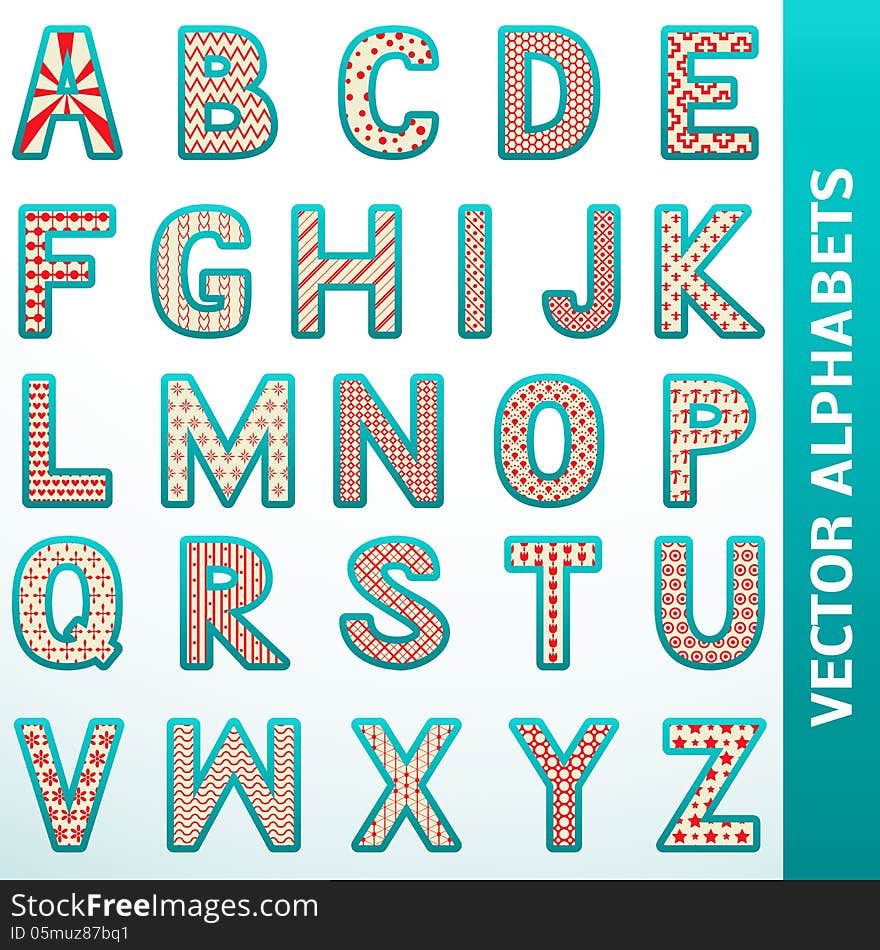 Retro alphabet letters