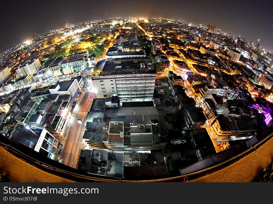 The city view at twilight time. The city view at twilight time