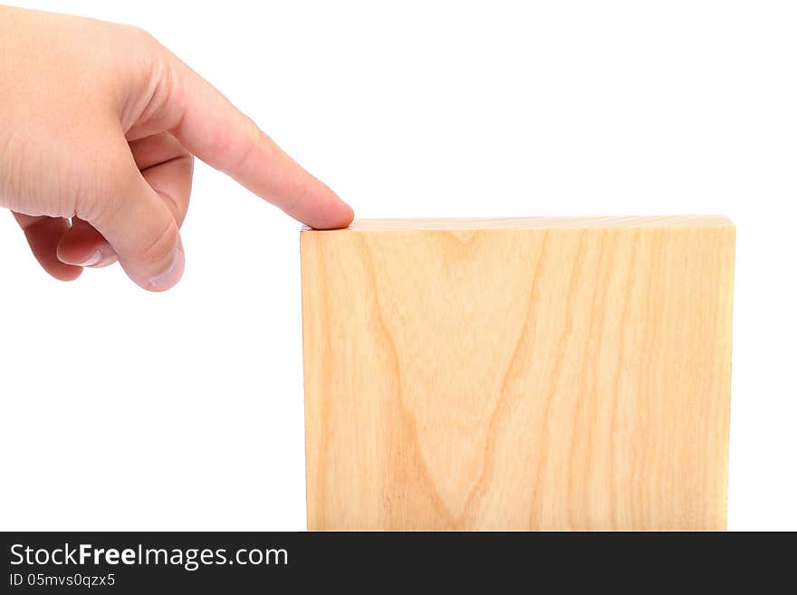 A top plank of elm close-up on the white background