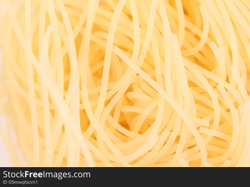 A background of pasta capelli d angelo close-up.