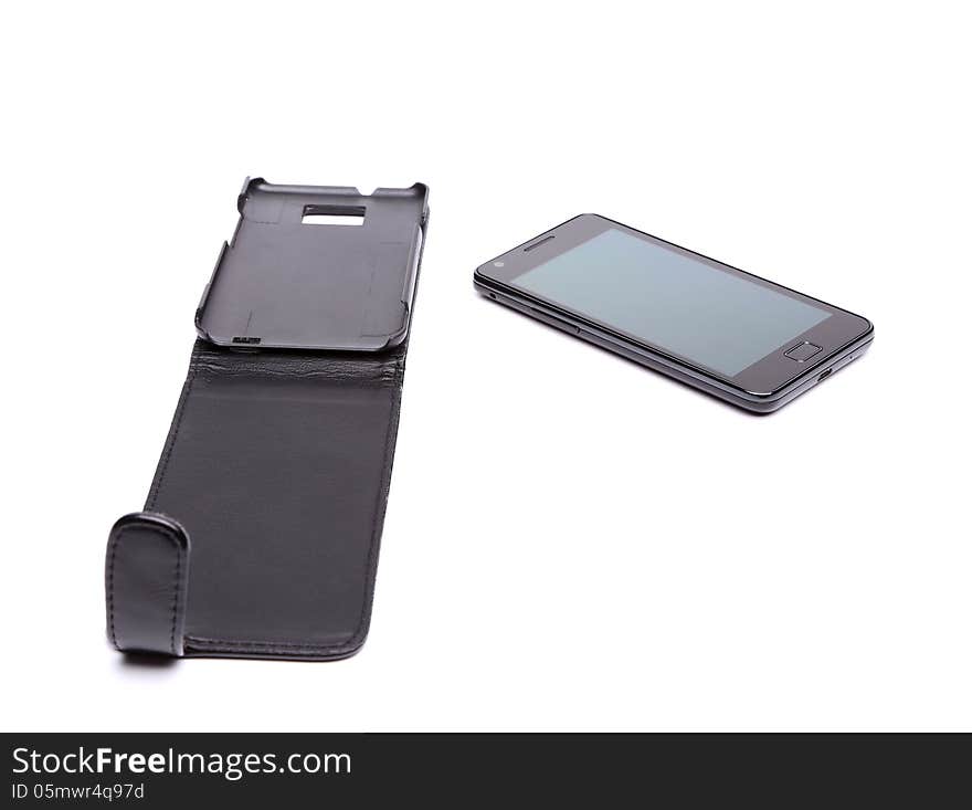 Mobile Phone And Leather Case