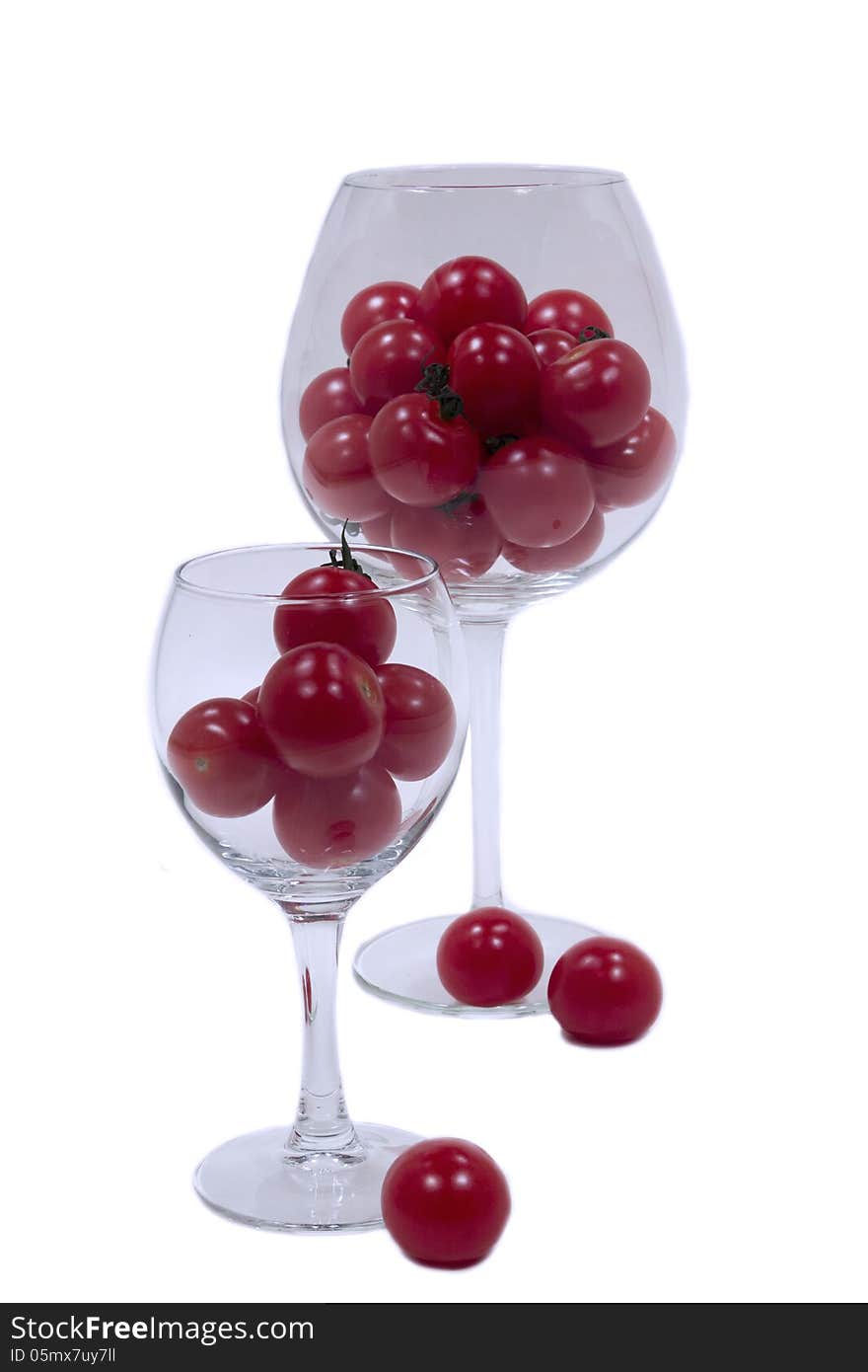 Cherry tomatoes in glasses