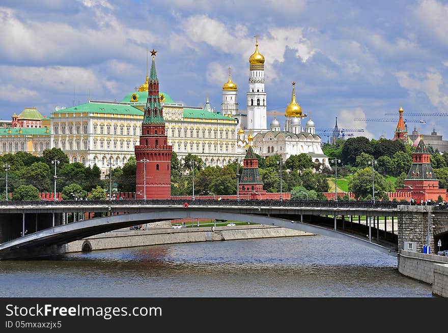 Moscow city panorama with Kremlin church. Moscow city panorama with Kremlin church