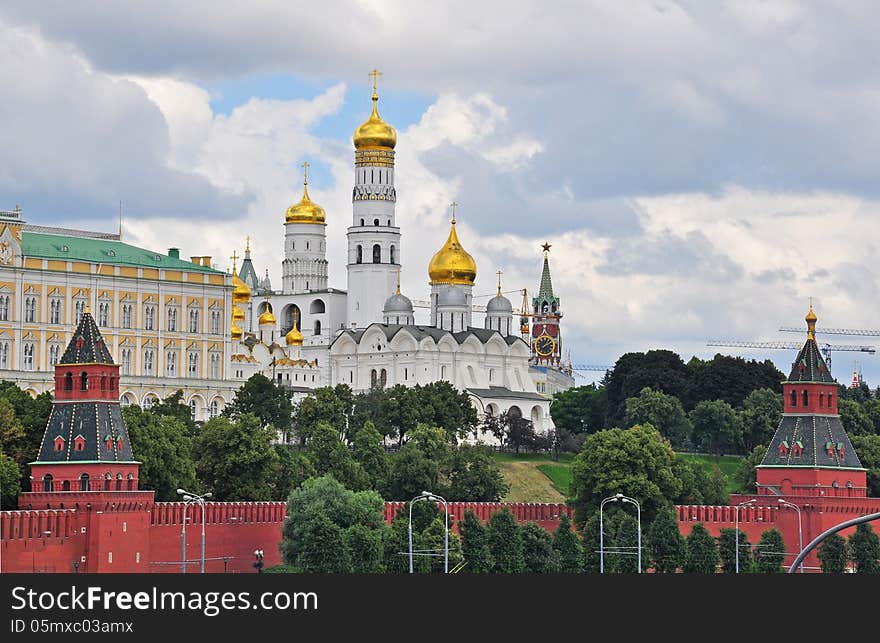 Moscow city panorama with Kremlin church. Moscow city panorama with Kremlin church