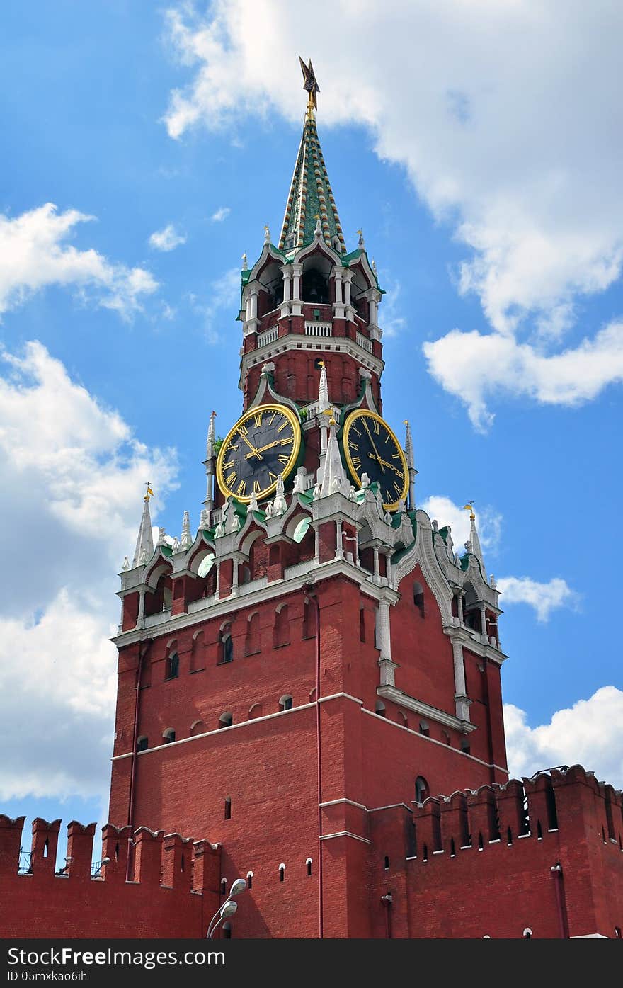 The saviour tower on the Red Square in Moscow, Russia. The saviour tower on the Red Square in Moscow, Russia