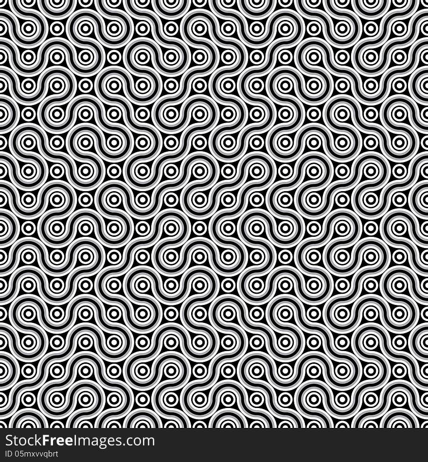 Seamless background with black and white infinite line