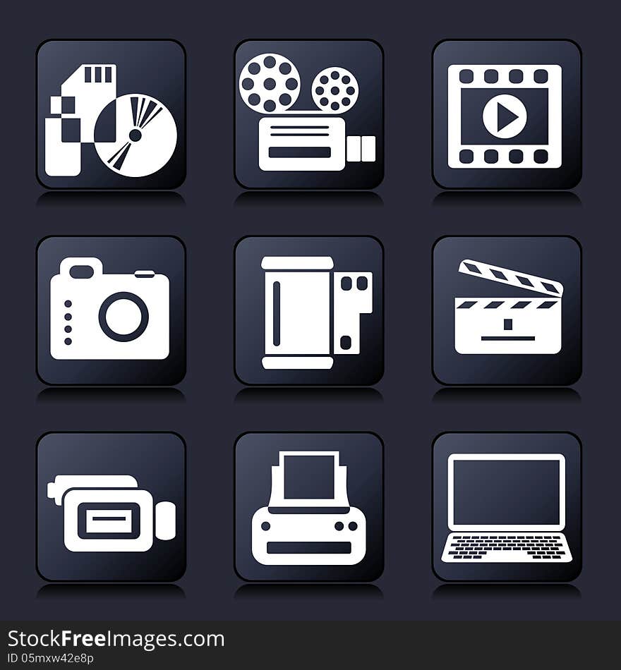 Set icons of photo and video. Set icons of photo and video