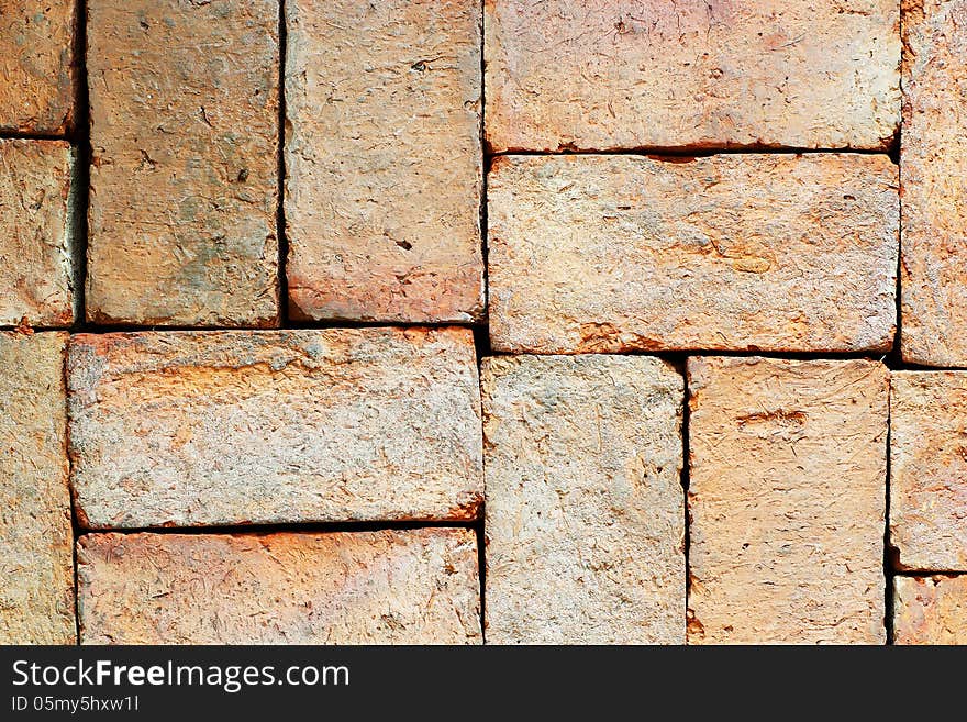 Brick floor background or texture