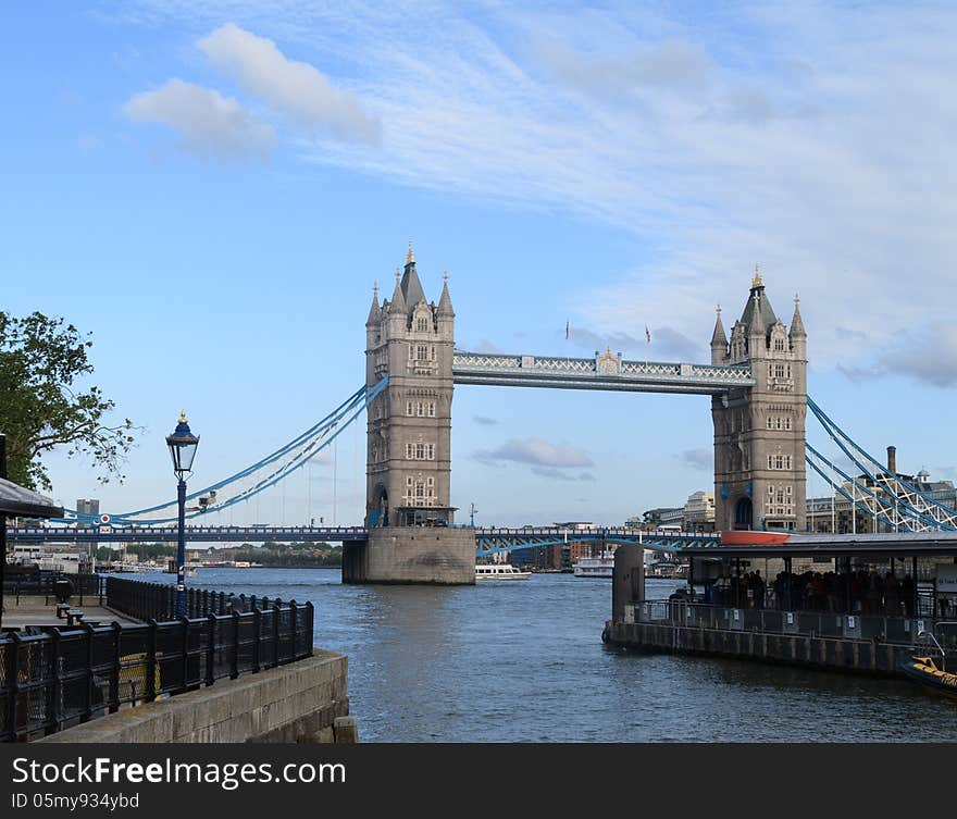 Tower Bridge with cruise ship