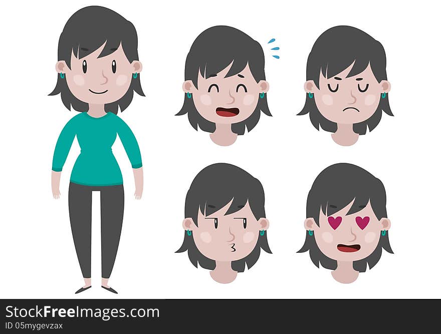 Girl And Expressions