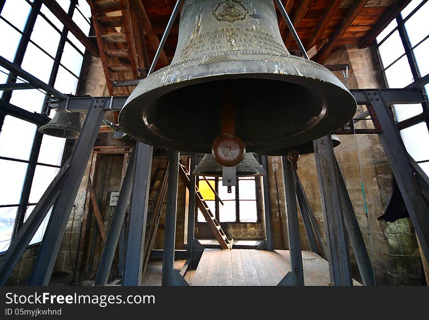 Picture taken in the tower of the Gothic-style Roman Catholic Church of Saint Michael from Cluj-Napoca, Transylvania, Romania, Europe. Picture taken in the tower of the Gothic-style Roman Catholic Church of Saint Michael from Cluj-Napoca, Transylvania, Romania, Europe.