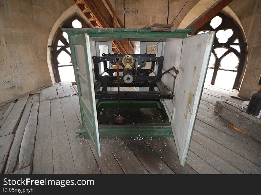 Clock Mechanism In The Gothic-style Roman Catholic Church Of Saint Michael In Cluj-Napoca.