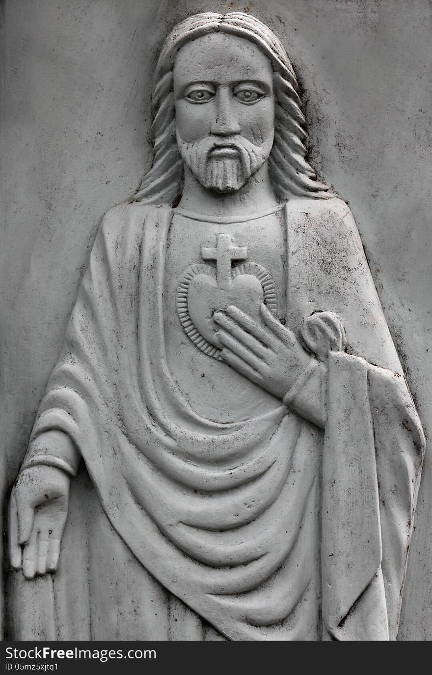 Detail of sculpture of Jesus Christ