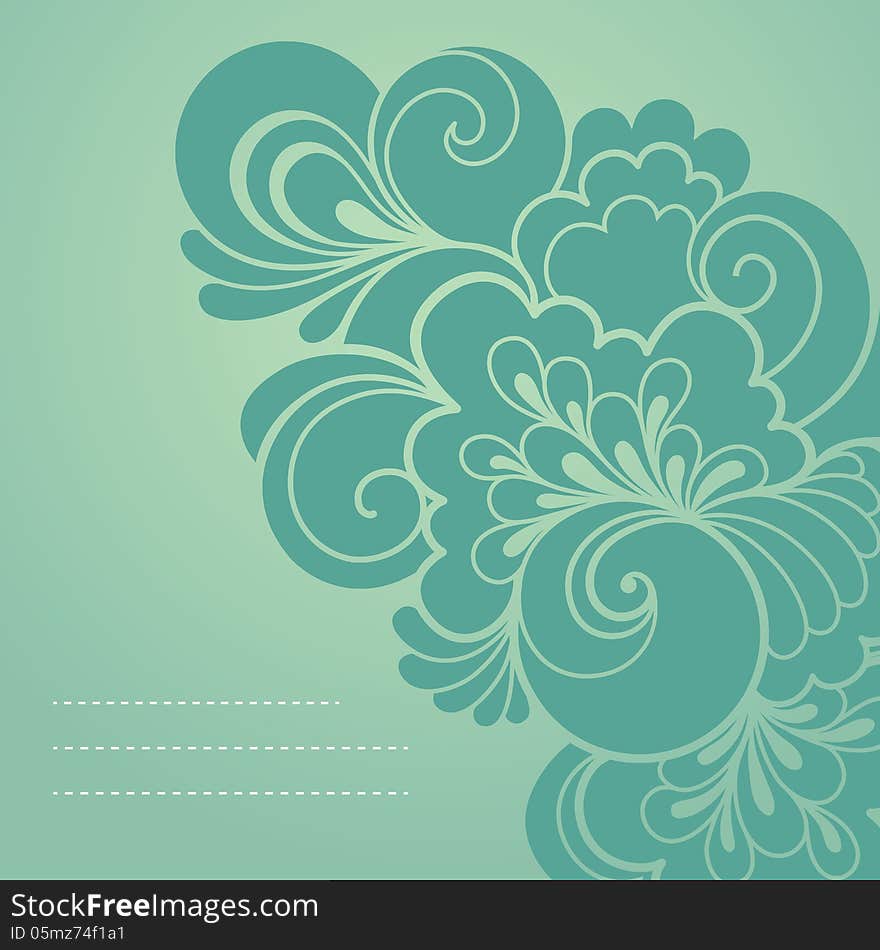 Green floral background in vector