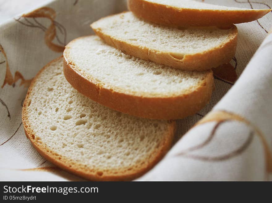 Bread on the white background (details)